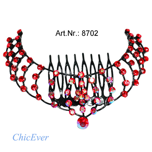 Haarkamm Krone rot 8702 - zum Schließen ins Bild klicken